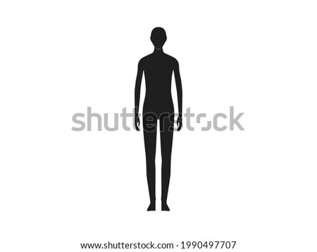 Front view of a neutral gender human body silhouette