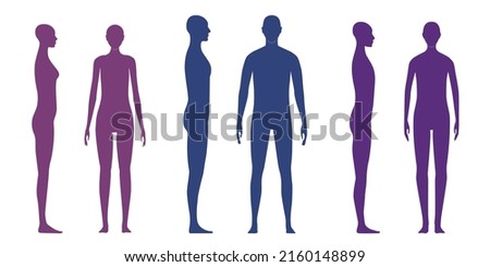 Human body silhouettes of male, female and a gender neutral person.