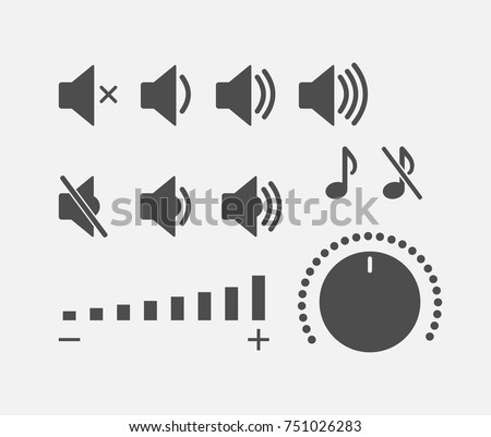 Digital sound controller icons collection. Volume buttons set