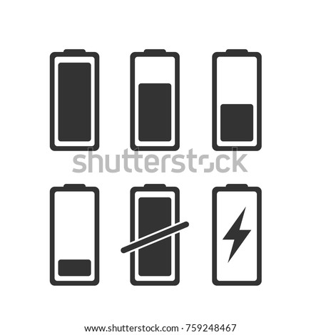 Charger phases illustration. Simple flat icons set