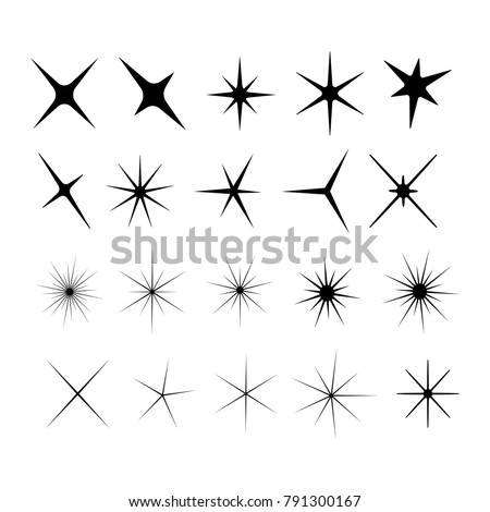 Set of light flare icons for design