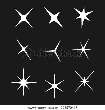 Set of light glare icons for design