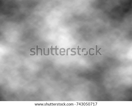Grey sky with clouds. Vector background. Texture dark distressed ominousb clouds with cumulus clouds. Pattern with the image texture of smoke dark gray shades.