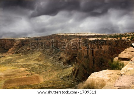 Storm clouds gather over Canyon de Chelly, land sacred to the modern Navajo Nation, just as it was to the ancient Anasazi.