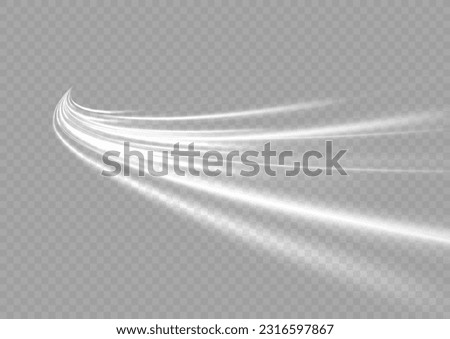 White shiny sparks of spiral wave. Curved bright speed line swirls. Shiny wavy path. Magic golden swirl with highlights. Glowing swirl bokeh effect. vector png