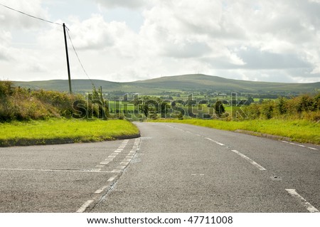 road through Northern Ireland countryside