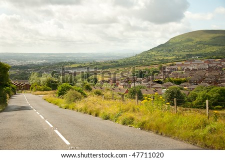 road through Northern Ireland countryside