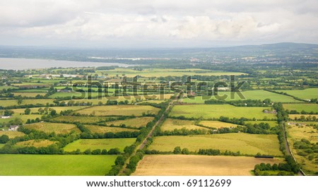 fields and farms over the Northern Ireland landscape