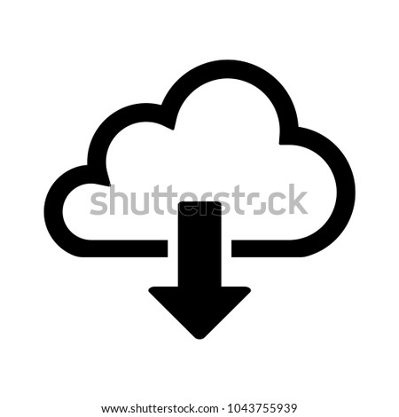 cloud download outline isolated vector