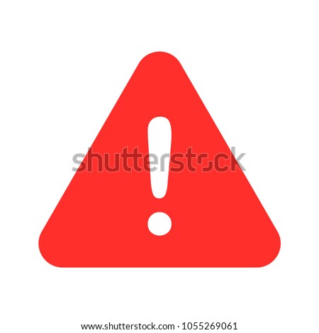 caution, exclamation mark white red color vector
