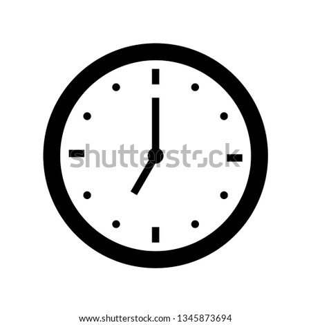 seven o'clock icon outline vector
