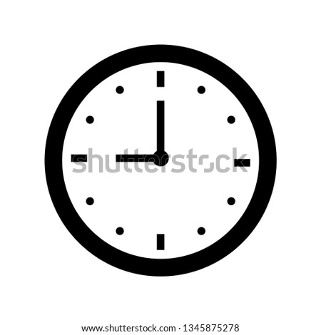 nine o'clock icon outline vector
