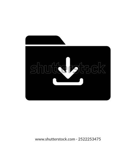 folder file and download arrow icon vector