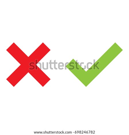 check mark and cross mark isolated vector