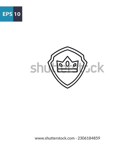 Shield crown outline icon Vector illustration