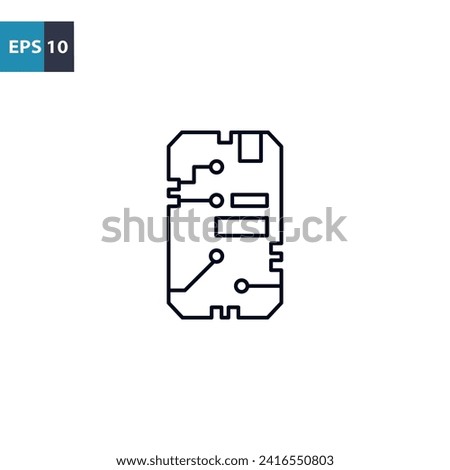 Smartphone circuit outline icon Vector illustration