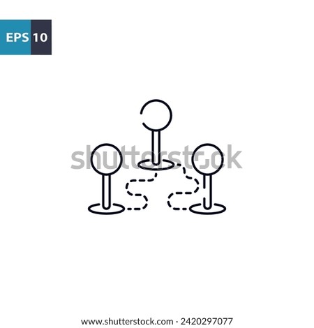 Multiple location outline icon Vector illustration