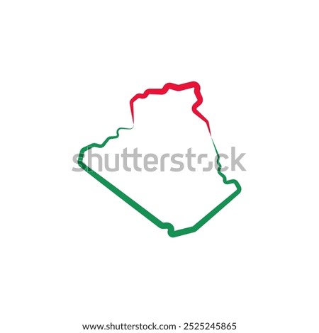 algeria country map line border vector icon illustration design