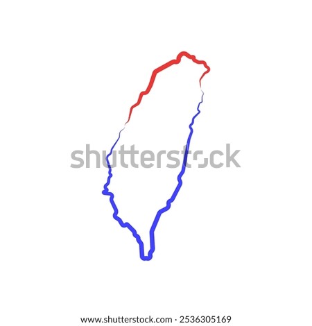 taiwan country map line border vector icon illustration design