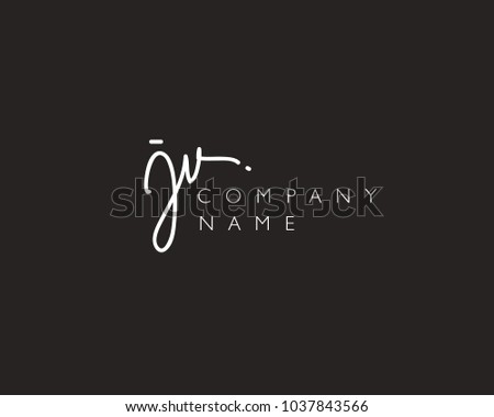 J V Initial handwriting logo Stock fotó © 