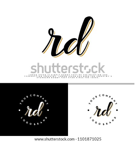 R D initial name vintage logo vector Stock fotó © 