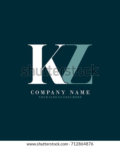 Initial K & z simple design logo template vector Stok fotoğraf © 