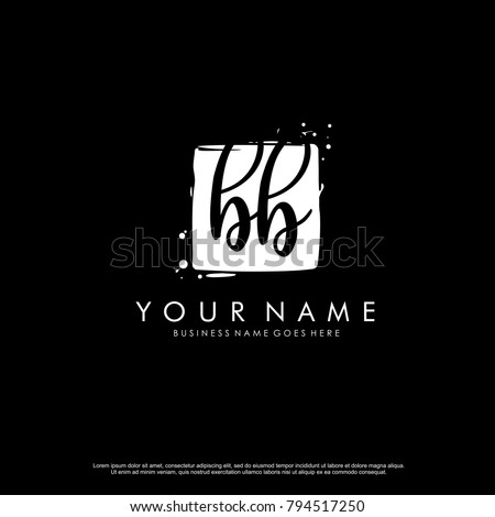 B B initial square logo template vector