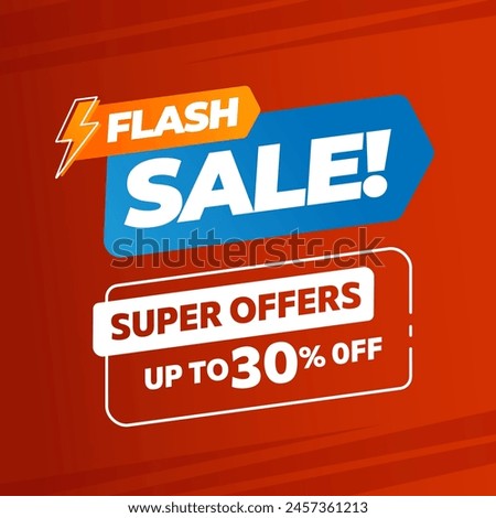 Flash sale discount web banner promotion. Design template in square format.