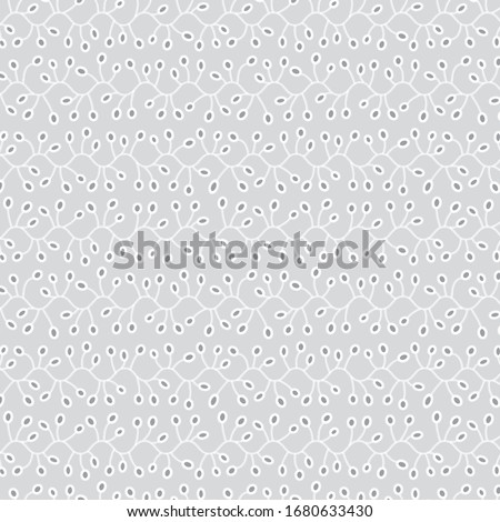 Seamless Eyelet Allover Print Vine Pattern Off-White Background.Vector Illustration. Global Colors saved with Pattern Swatches.