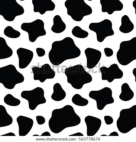 Seamless black and white cow pattern, doodle style. Can be used for wallpaper, pattern fills, web page background, surface textures