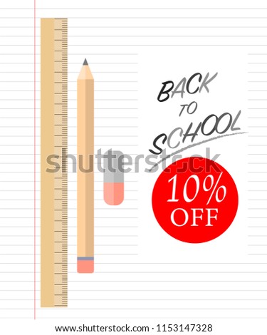 Back to school background. Sale idea. 10% off.  