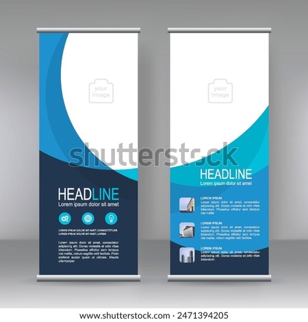 Vertical banner stand template design. can use for brochure flyer, covers ,infographics ,vector abstract geometric background, modern x-banner and flag-banner advertising design element