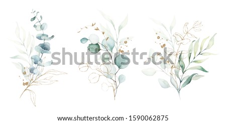 Similar – Foto Bild Hochzeit boho Aquarell Rahmen mit teal grün tropischen Blätter und beige Blumen Illustration