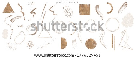 Abstract Arrangements. Elements, textures. Posters. Terracotta, blush, pink, ivory, beige watercolor Illustration and gold elements, on white background. Modern print set. Wall art. Business card.