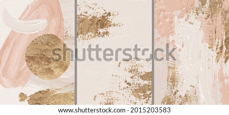 Oil texture. Acrylic paint. Textured arrangements. Brown blush pink white beige chocolate gold illustration and elements. Background. Abstract modern print set. Wall art. Poster. Logo. Business card.