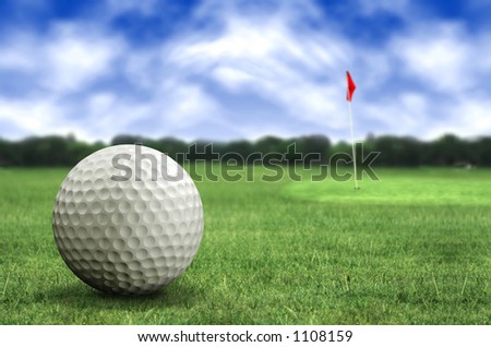 golf ball in a course with striking colours