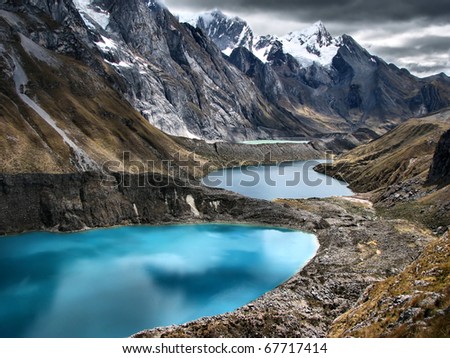 The three lagoons at the Huayhuash Trek- Better known as \