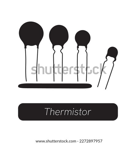 Thermistor icon set on white background. NTC Thermistor Resistor sign. flat style.