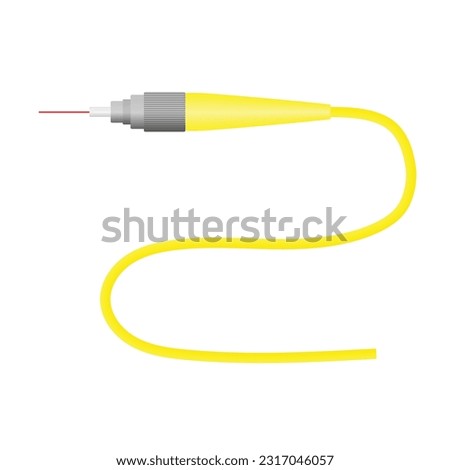 Fiber optic cable with SC, LC, FC and ST connector. vector illustration EPS10.