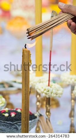 burned incense offering worship in ritual