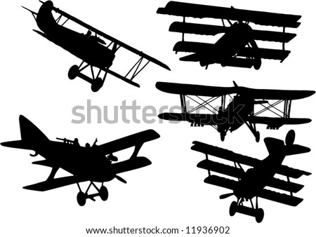 Old Fight Plane Silhouette Vector - 11936902 : Shutterstock