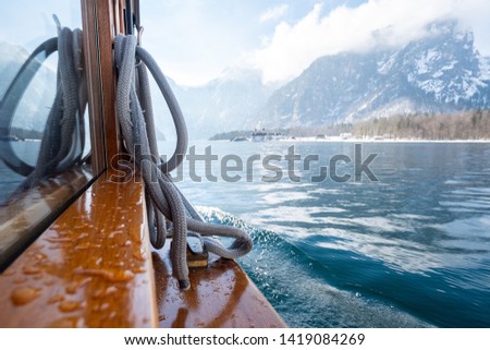 Similar – Image, Stock Photo Man hiking at Königsee