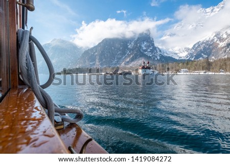 Similar – Image, Stock Photo Man hiking at Königsee