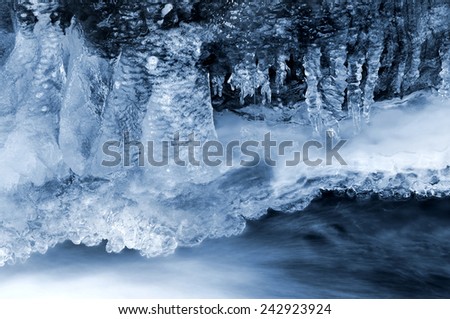 Winter creek in the national park Sumava - Czech Republic
