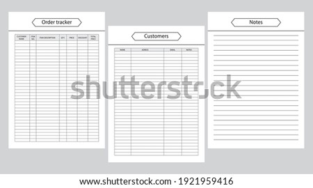 Order form, Planner pages  bullet journal