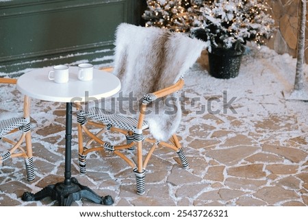 Similar – Image, Stock Photo Two blankets of snow met