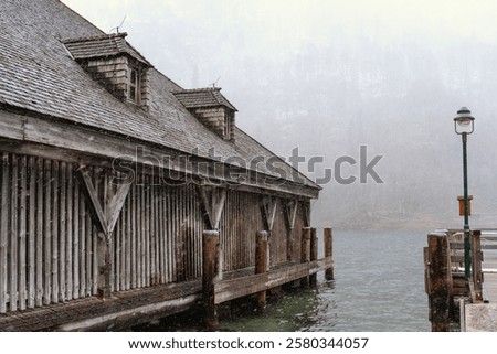 Similar – Image, Stock Photo Boathouse on the shore of a lake