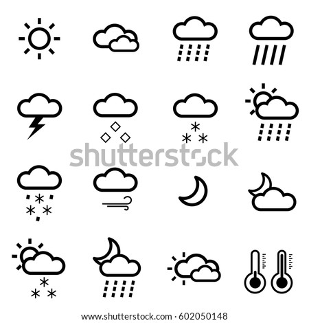 Set of weather icons. Minimalism.