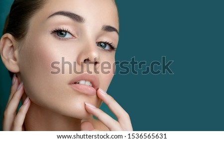 Similar – Image, Stock Photo Sensitive young female model at cliff