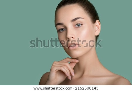 Similar – Image, Stock Photo young natural woman with glasses looks thoughtfully to the side